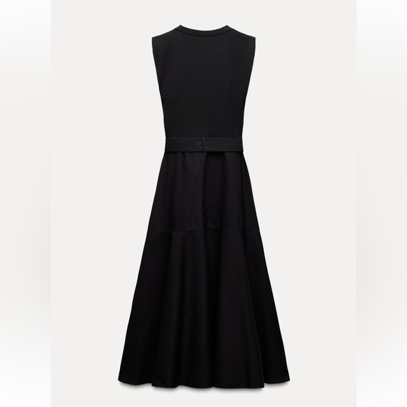 ZARA Round neck sleeveless midi dress. - Picture 3 of 6